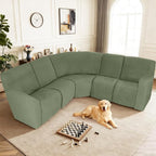 ALIECOM 100% Waterproof Recliner Sectional Couch Covers L Shape Stretch Corner - Image 2
