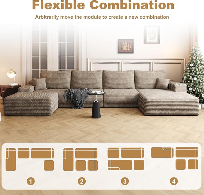 136" Sectional Couches for Living Room Cloud Couch Sofa - Image 6