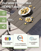 Outdoor Dining Set for 6, Patio Table and Chairs Set - Image 2