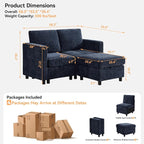 WUTUTUEE 58'' Modular Sectional Loveseat Sofa - Image 2