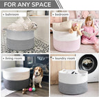 INDRESSME Extra Large Laundry Basket, Cotton Rope Blanket Basket - Image 5