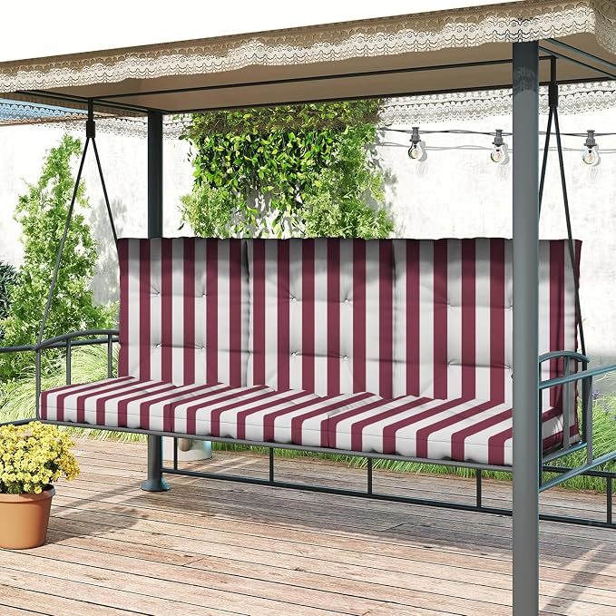 Outdoor Chair Cushions Set of 2, High Back Soft Seat Pad, Indoor Outside Use - Image 2