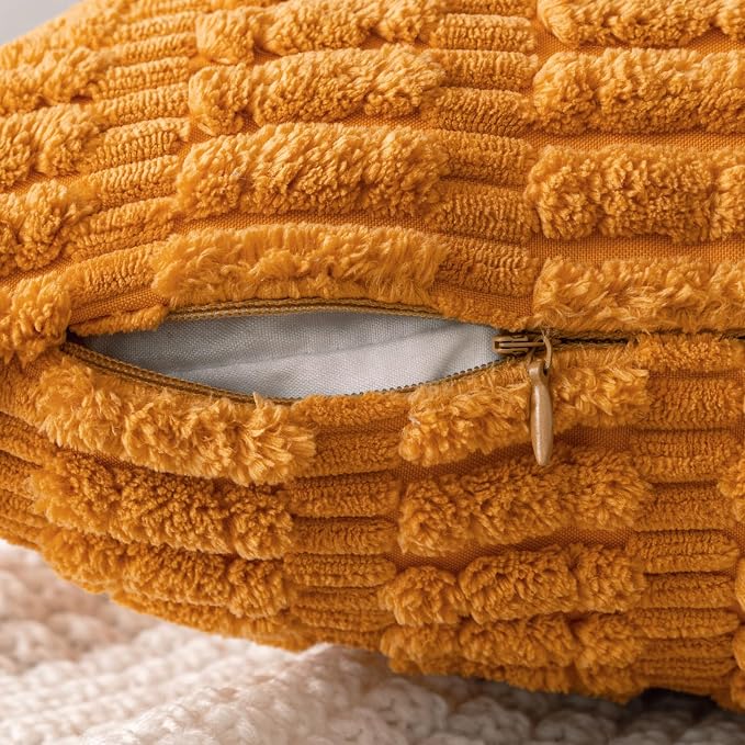 MIULEE Fall Decorative Throw Pillow Covers 16x16 Burnt Orange Pack of 2 | Soft - Image 5