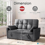 54'' Sleeper Sofa Bed, Convertible Pull Out Couch Futon - Image 2