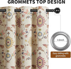 Boho Floral 100% Grommet Blackout Curtains 90 Inch 2 Panels | Colorful Bohemian - Image 4