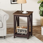ChooChoo Farmhouse End Table, Rustic Vintage End Side Table - Image 6