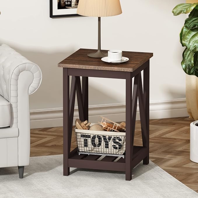 ChooChoo Farmhouse End Table, Rustic Vintage End Side Table - Image 6