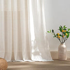 RYB HOME Linen Semi Sheer Curtains - Image 4