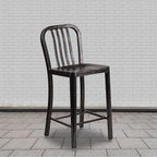 Flash Furniture Commercial Grade 24" High Black-Antique Gold Metal - Image 2