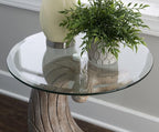 Powell Peabody Whale Brown Driftwood Accent Table - Image 8