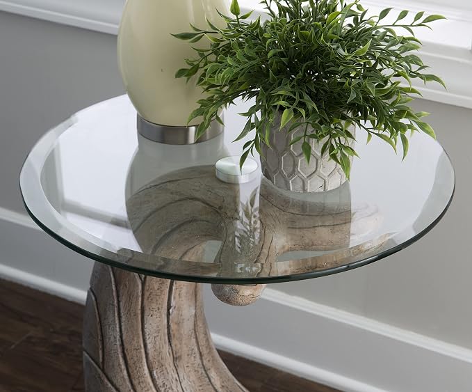 Powell Peabody Whale Brown Driftwood Accent Table - Image 8