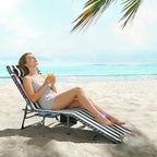 Outsunny Folding Chaise Lounge Chair Outdoor Tanning Chair - Image 8