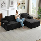 96" Cloud Sectional Couch with L-Shape Chaise, Modular Comfy Sofa Chaise Longue by ODUWA