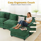 111.4" L-Shaped Cloud Chenille Sofa Sectional Couch - Image 5