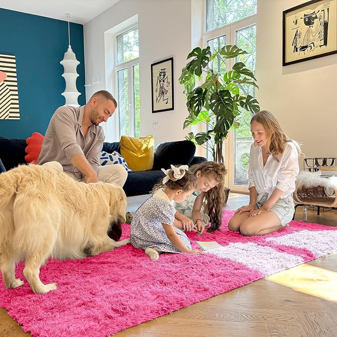 OLANLY Area Rugs for Living Room Bedroom, Machine Washable 4x5.9 ft Soft Fluffy - Image 8