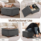 WUTUTUEE 30" Fabric Square Storage Ottoman - Image 6
