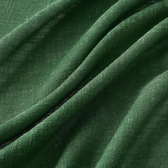 MIULEE Emerald Green Linen Curtains 52x96 Inch Long - Image 4