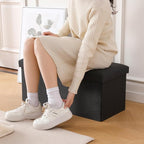 Storage Ottoman Bench Foldable Seat Footrest Shoe Bench End of Bed Storage - Image 5