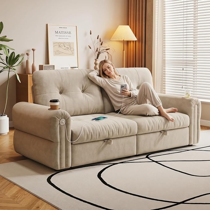 Convertible Couches, Queen Size Pull Out Sofa Bed - Image 10