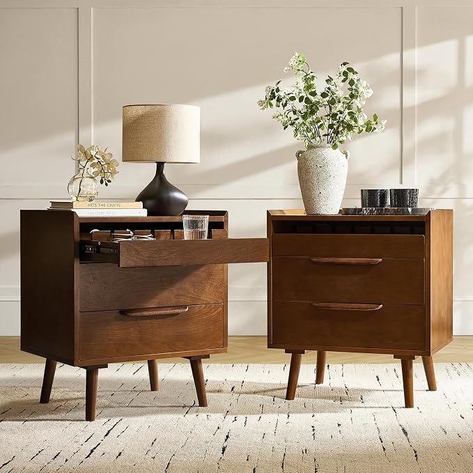 HULALA HOME 2 Drawer End Table by HULALAHOME
