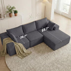 DUMOS 108" Boneless Couch, Cloud Sectional Couch - Image 4