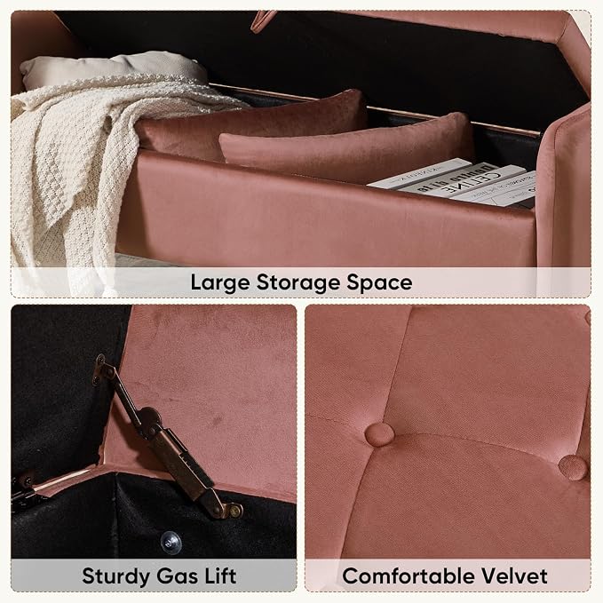 48" End of Bed Bench, Modern Storage Benches - Image 3