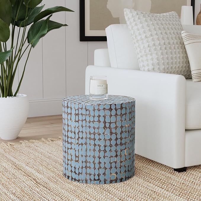 East at Main Boho Side Table Nightstand, Handcrafted Accent Furniture by EastatMain