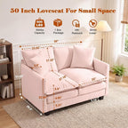 Loveseat Sofa Cloud Sofa Couch 50'', Modern Loveseats 2 Seat Couch 27" Deep Seat - Image 2