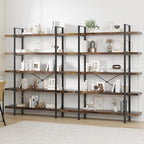 OtterOasis Bookshelf Set of 2, Heavy Duty 5-Tier Industrial Bookcase, 120lbs by OtterOasis