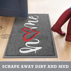Grey Door Mat Welcome Mats Outdoor Indoor Doormat - Image 7