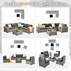 ovios 6 Pieces Patio Furniture Set, Outdoor Wicker Sectional Sofa - Image 6