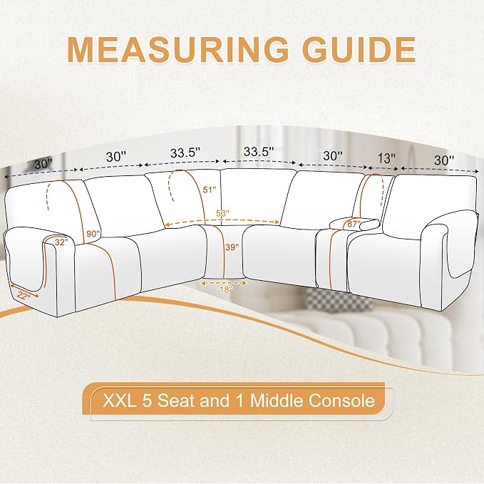 HDCAXKJ 100% Waterproof Reclining Sectional Couch Covers L Shape Recliner Sofa - Image 2