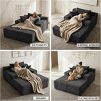 Sytopia Chaise Lounge with Armrests, Oversized Sofa Bed with 3 Pillows - Image 6