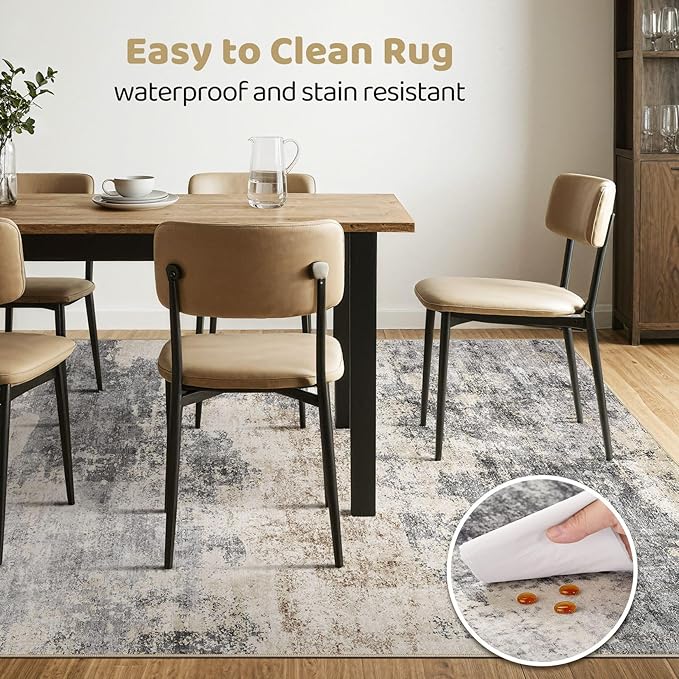 LOONGRUG 7x10 Area Rug Washable Large Neutral Modern Living Room Rugs | - Image 6