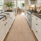 2x10 Beige Solid Runner Rug Washable Non-Slip - Image 2