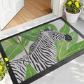 LUMI Outside Welcome Door Mat 17x30, Non-Slip Durable Rubber Easy Clean | Zebra by LUMI
