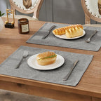 BALCONY & FALCON Placemats Set of 6 Faux Linen Cloth Place Mats Washable - Image 6