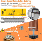 M6 Adjustable Furniture Leveler, 12 Pack Rubber Leveling Feet Screws in Threaded - Image 2