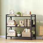 HOOBRO Bookshelf, 3-Tier Industrial Bookcase, Book Shelf Storage Organizer - Image 2