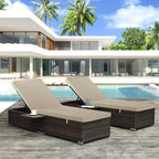Outdoor Chaise Lounge Cushion Set of 2, Fadesafe Water-Repellent Lounge Deck - Image 2