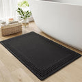 RESARE Waffle Bath Mat for Bathroom, Non Slip Bathroom Rugs 18"x30" Black | by Resare