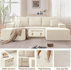 107" Comfy U-Shaped Sectional Modern Boneless Corduroy Couch - Image 4