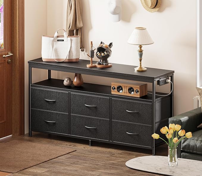 Huuger LED TV Stand for Bedroom, 47 Inch Dresser TV Stand for 43, 55 Inch TV - Image 3