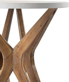 Pedestal Farmhouse End Table, Distressed Top - Image 10