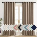 NICETOWN Burlap Vintage Open Linen Weave Flax Thermal Curtains, 100% Blackout - Image 2