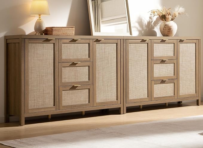 SICOTAS Rattan Large Sideboard Buffet Cabinet by SICOTAS
