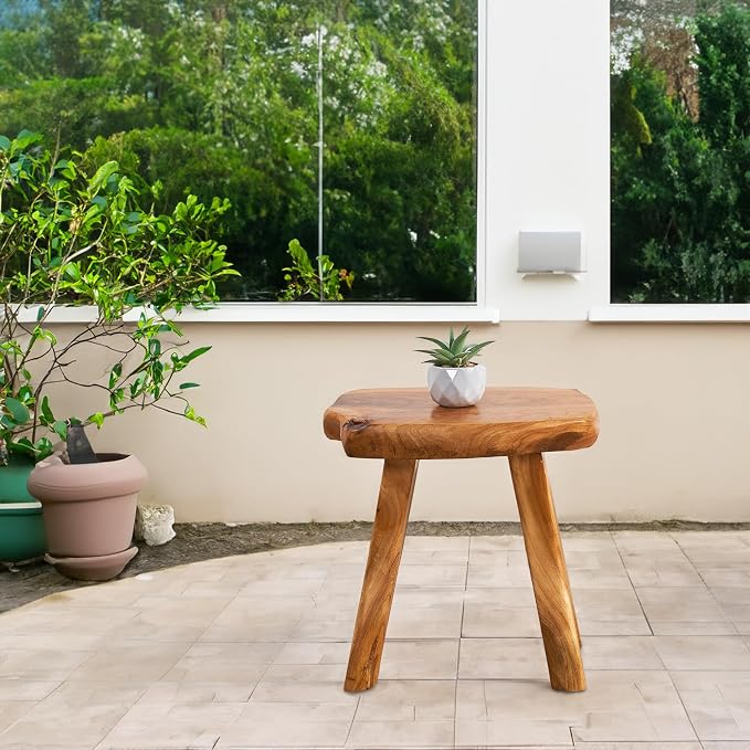 Natural Shape Stump Stool 12.5"x10"x12" Solid Wood Cedar Root End Table Rustic - Image 8