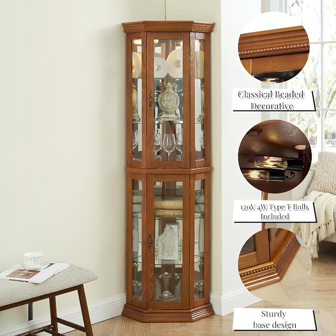 Glass Corner Display Cabinet - Image 5