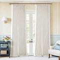 Ivory Beige White Pleated 100% Blackout Linen Curtains 90 Inches Long | Memory by Twodrapes