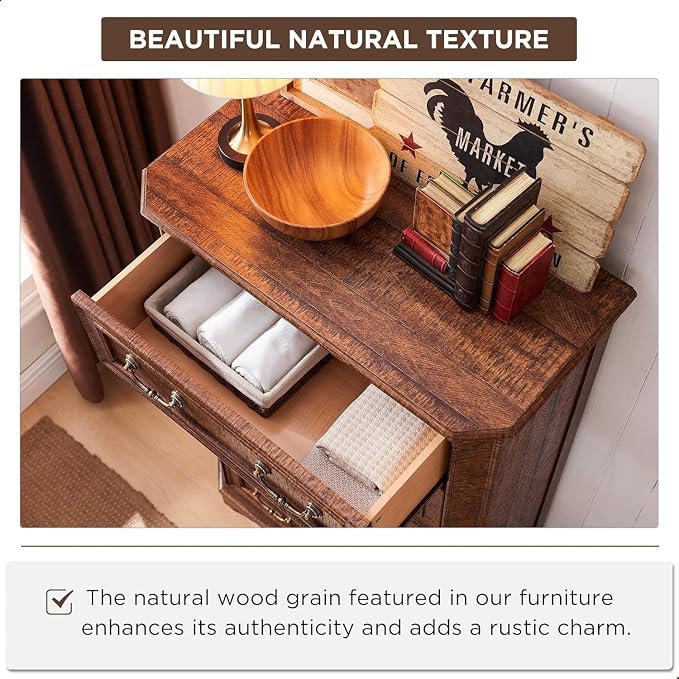 T4TREAM Farmhouse 5 Drawers Dresser - Image 4